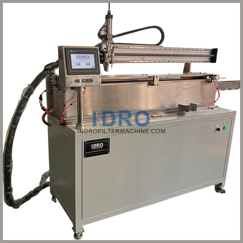 Máquina de colagem de pregas de filtro com costura central