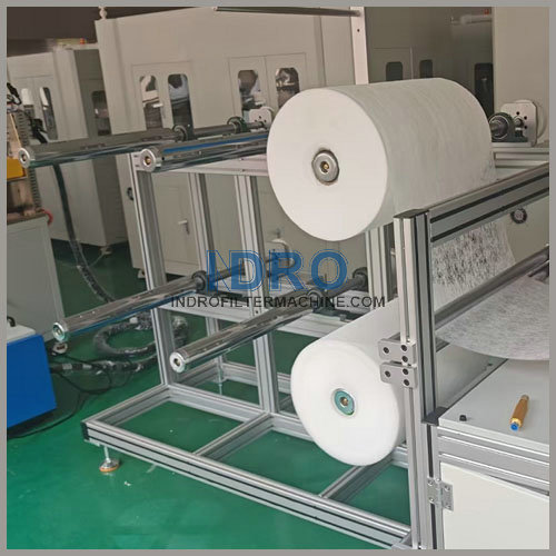 Linha de máquinas para fabricação de cartuchos filtrantes enrolados/enrolados/enrolados com mídia multicamadas