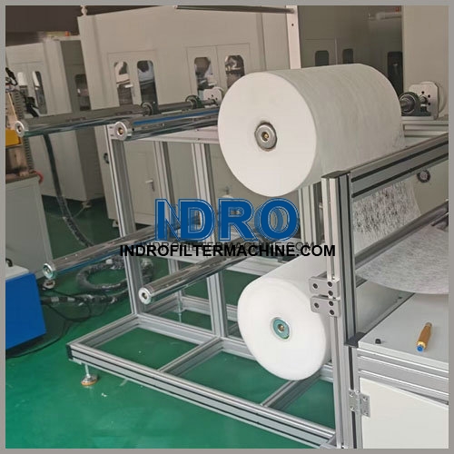 Linha de máquinas para fabricação de cartuchos filtrantes enrolados/enrolados/enrolados com mídia multicamadas