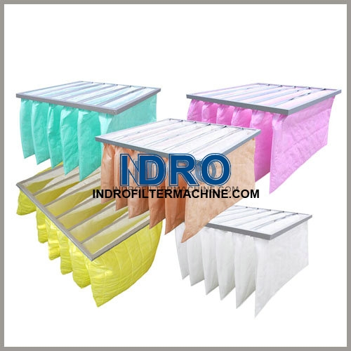 Linha de máquinas para fabricação de filtros de ar com múltiplos bolsos